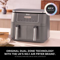 Ninja DZ300UK 7.6 Litre 6-In-1 Dual Zone Air Fryer - Gun Metal Grey