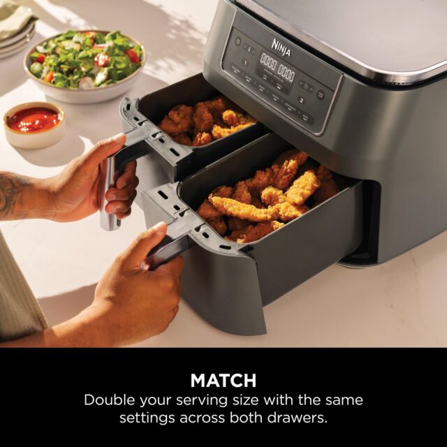 Ninja DZ300UK 7.6 Litre 6-In-1 Dual Zone Air Fryer - Gun Metal Grey