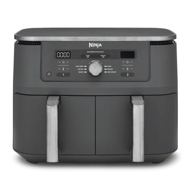 Ninja DZ400UK 9.5 Litre Max 6-In-1 Dual Zone Air Fryer - Gun Metal Grey