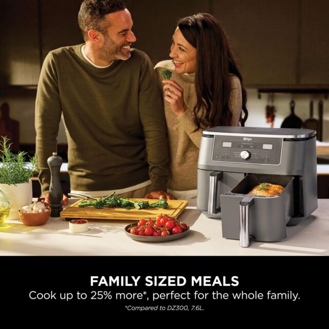 Ninja DZ400UK 9.5 Litre Max 6-In-1 Dual Zone Air Fryer - Gun Metal Grey