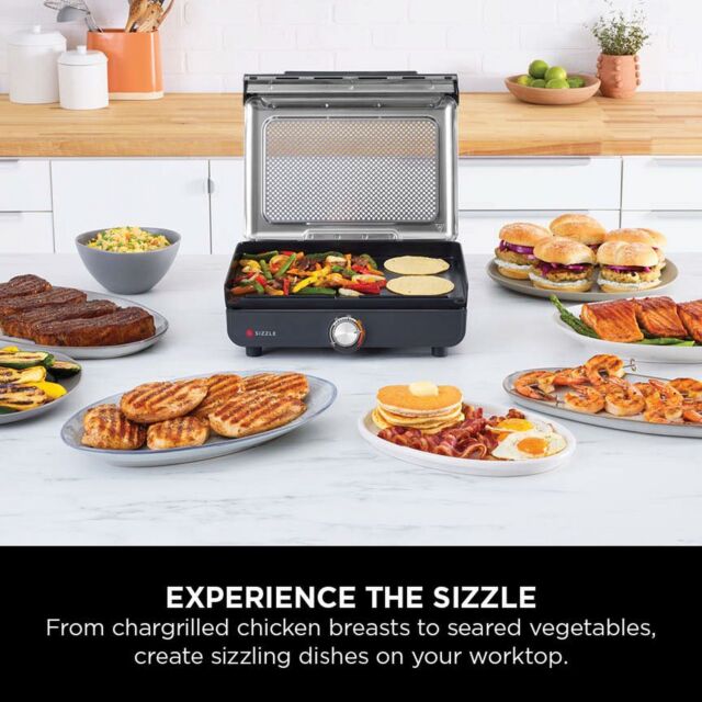 Ninja GR101UK Sizzle Grill & Flat Plate