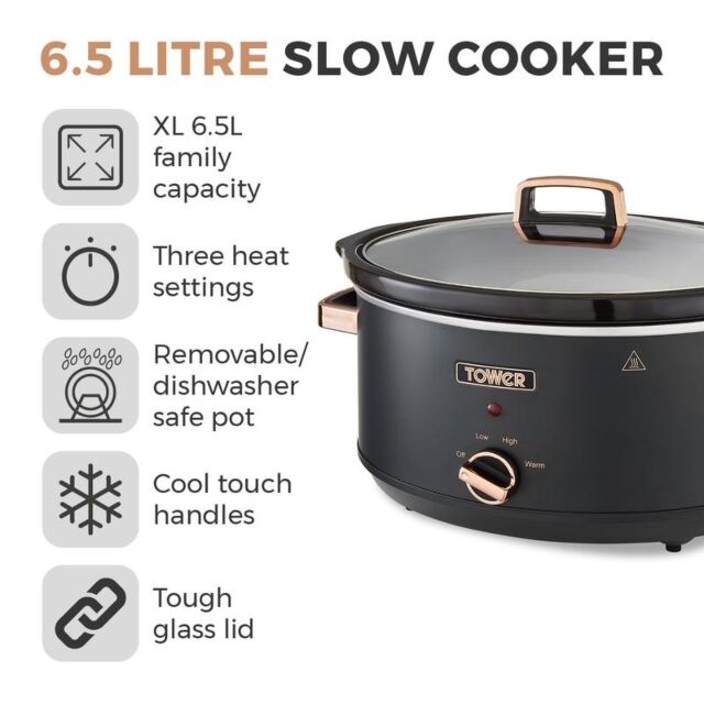 Tower T16043BLK 6.5Ltr Slow Cooker